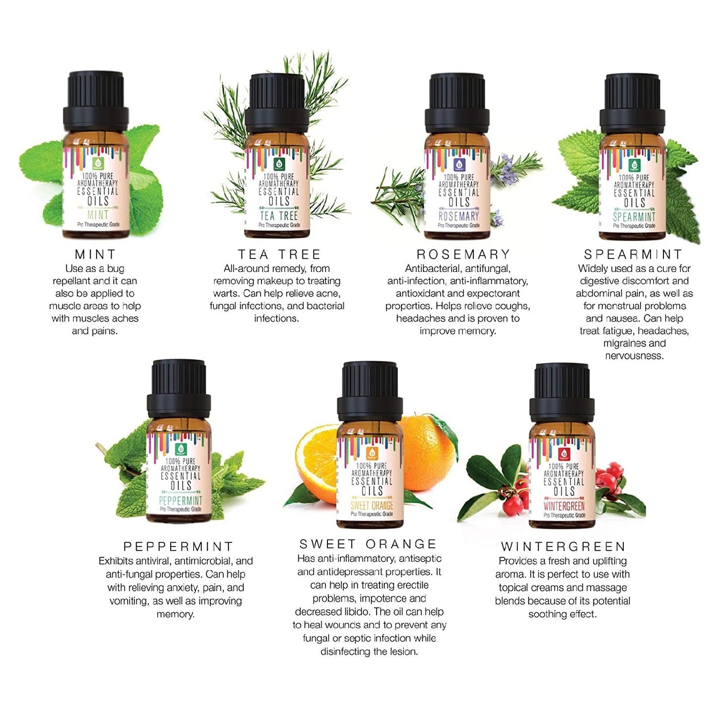 Pack 14 Aceites Esenciales Puros Aromaterapia 100% Natural