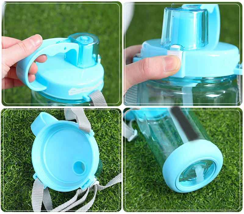 Botella Agua Deportiva 1L Pajita - Tritan Libre BPA Gimnasio Chile