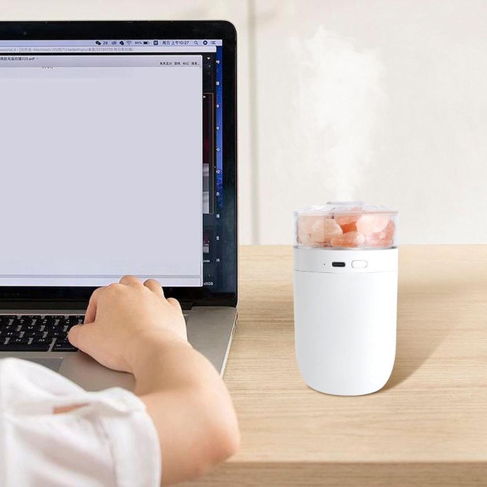 Difusor Aceites Esenciales Piedra Sal LED - Humidificador