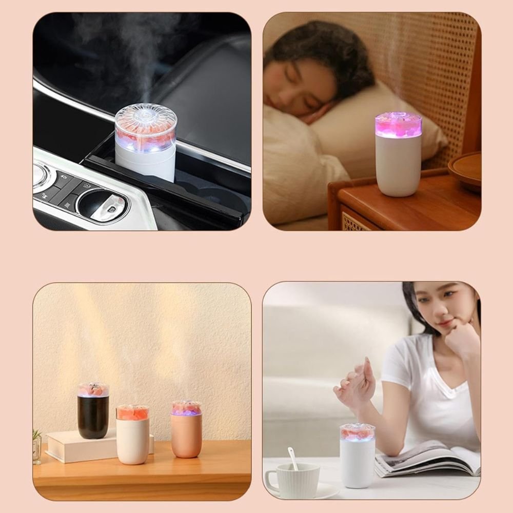 Difusor Aceites Esenciales Piedra Sal LED - Humidificador